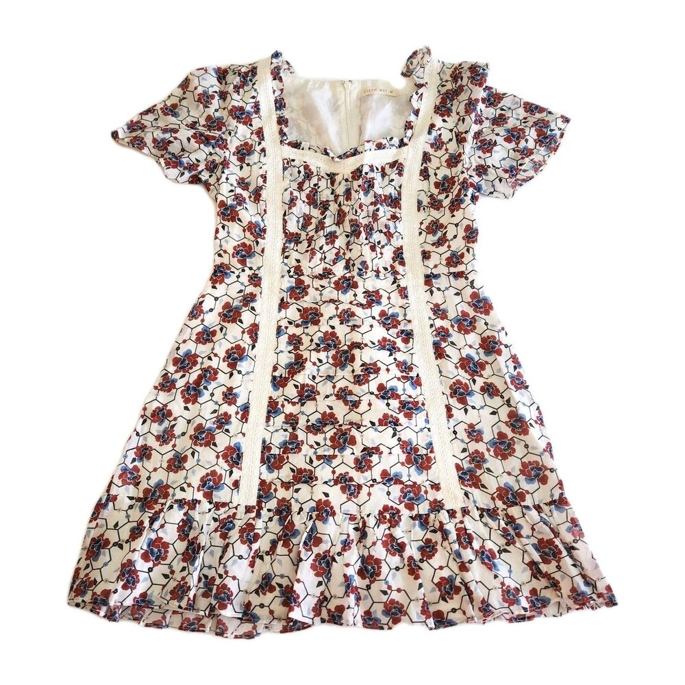 Reformation/ Stevie May Sunni Prairie Floral Mini Cottage Dress Women SZ M